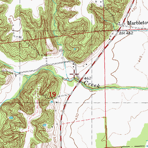 Topographic Map of Marbletown School (historical), IL