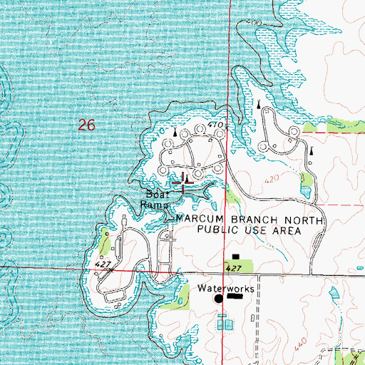 Topographic Map of Marcum Branch North Public Use Area, IL