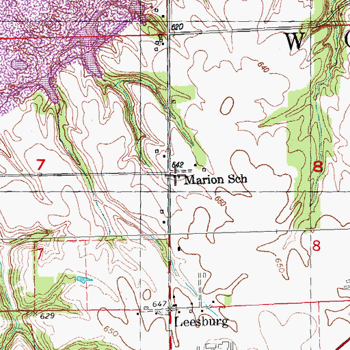 Topographic Map of Marion School (historical), IL