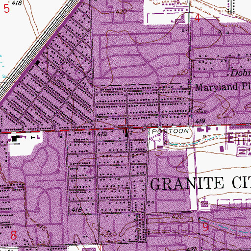 Topographic Map of Maryland Place, IL