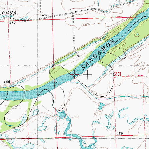 Topographic Map of Middle Creek, IL