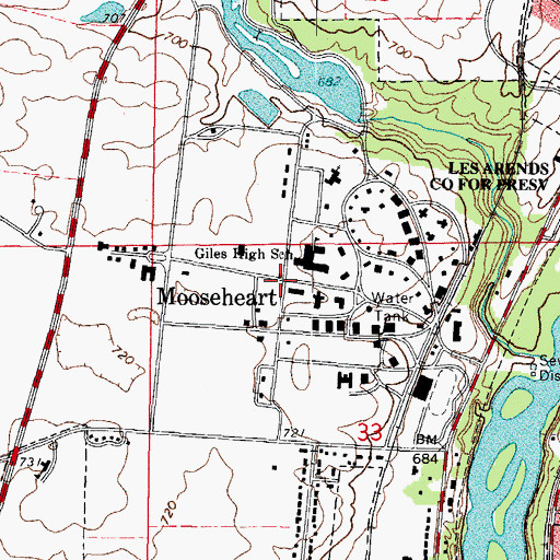 Topographic Map of Mooseheart, IL