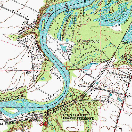 Topographic Map of Morgan Creek, IL