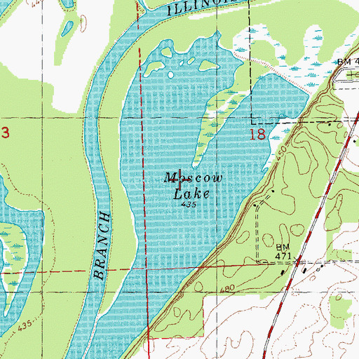 Topographic Map of Moscow Lake, IL