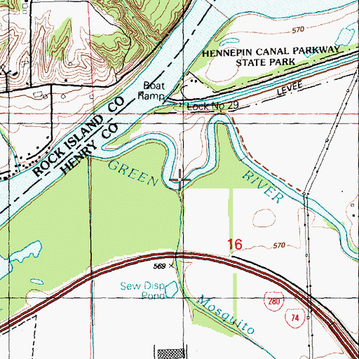 Topographic Map of Mosquito Creek, IL