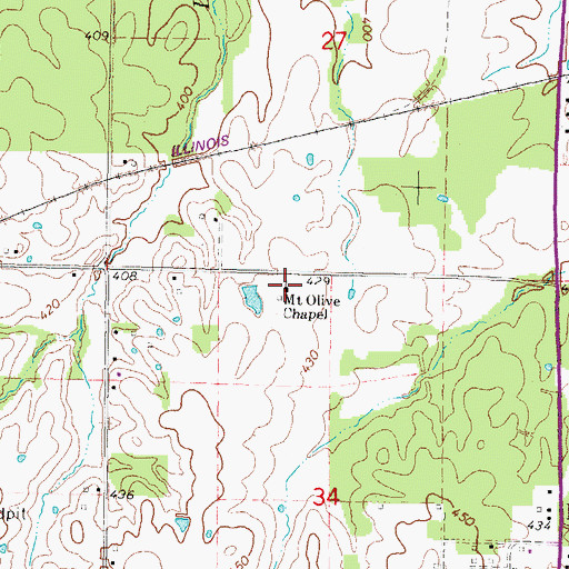 Topographic Map of Mount Olive Chapel, IL