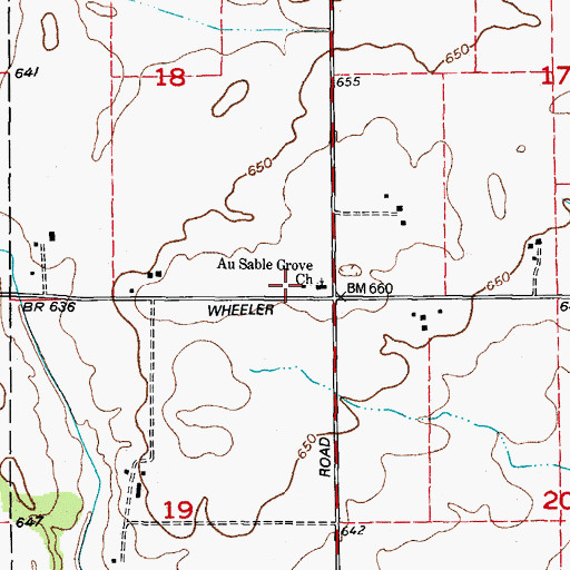 Topographic Map of Au Sable Grove Church, IL