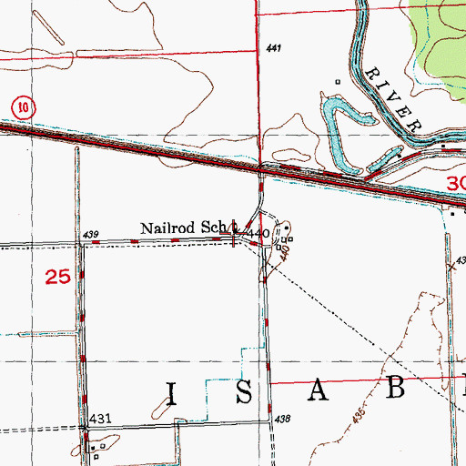 Topographic Map of Nailrod School (historical), IL