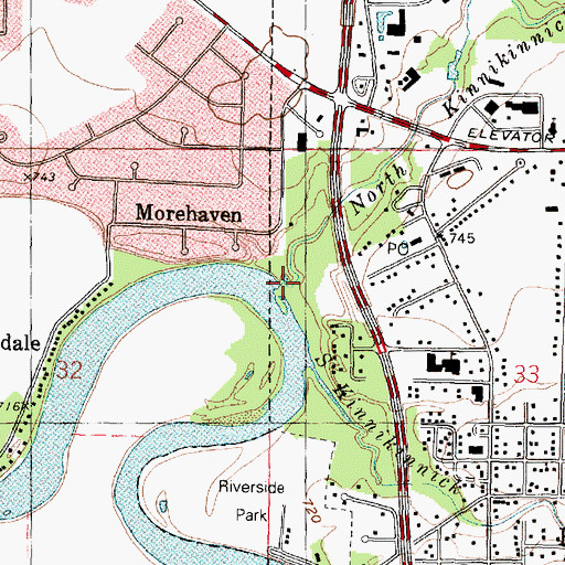 Topographic Map of North Kinnikinnick Creek, IL