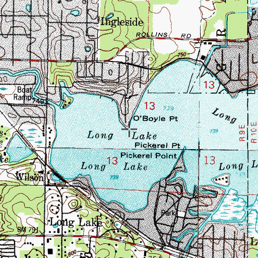 Topographic Map of O'Boyle Point, IL