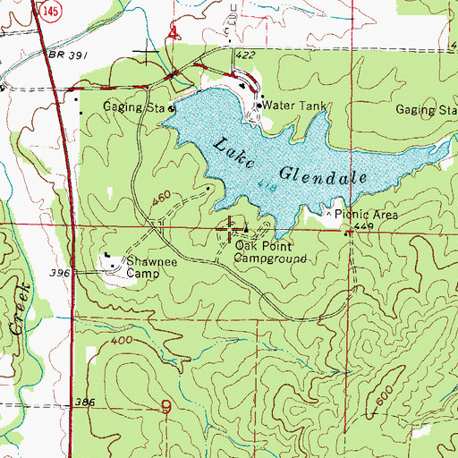 Topographic Map of Oak Point Campground, IL
