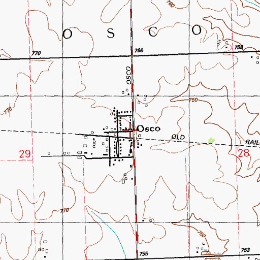 Topographic Map of Osco, IL