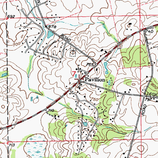 Topographic Map of Pavillion, IL