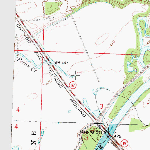 Topographic Map of Pecan Creek, IL