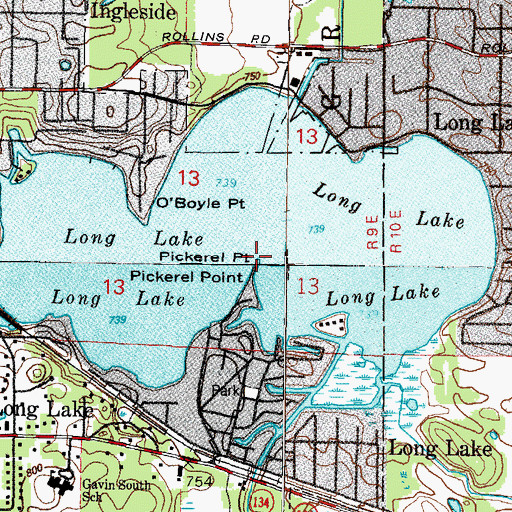 Topographic Map of Pickerel Point, IL