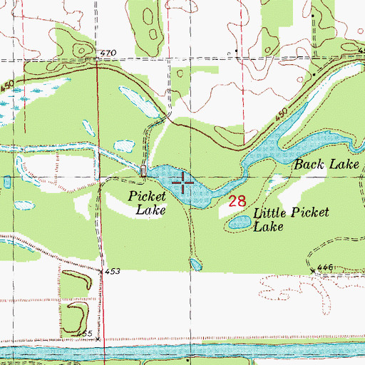 Topographic Map of Picket Lake, IL