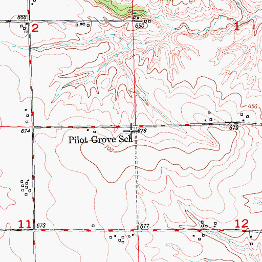 Topographic Map of Pilot Grove School (historical), IL