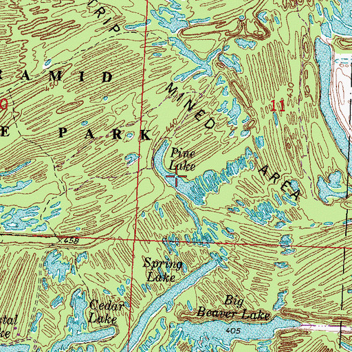 Topographic Map of Pine Lake, IL