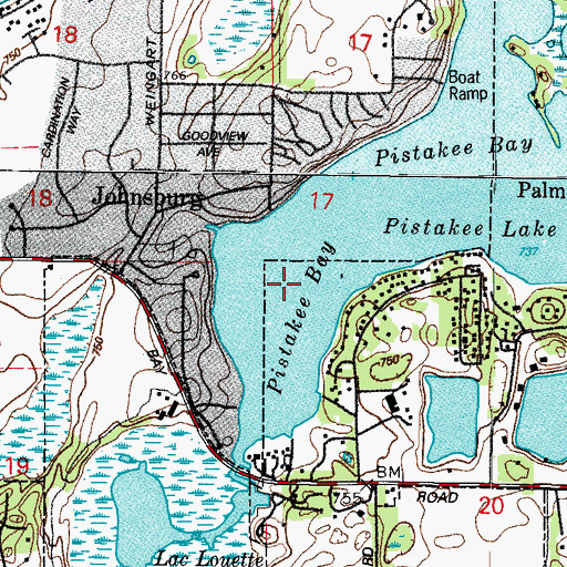 Topographic Map of Pistakee Bay, IL