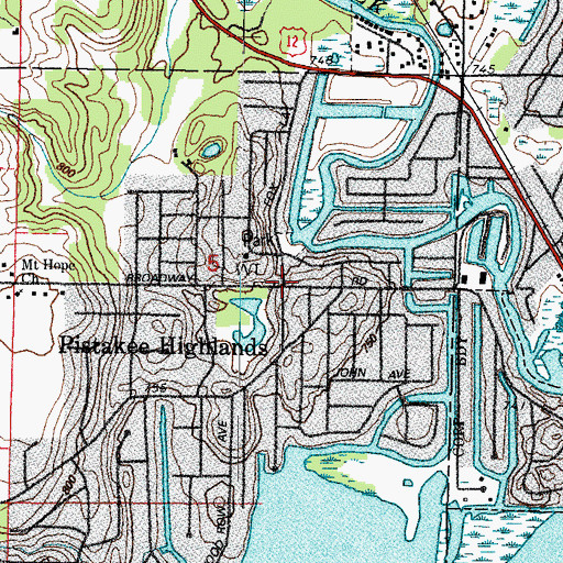 Topographic Map of Pistakee Highlands, IL
