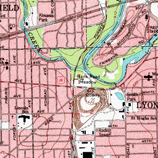 Topographic Map of Plank Road Meadow, IL