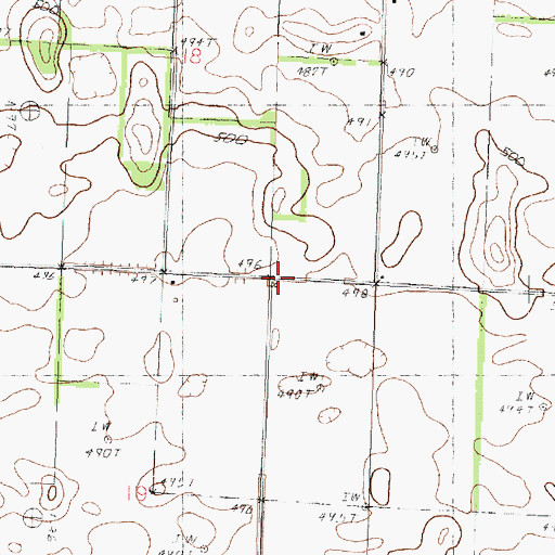 Topographic Map of Pleasant Row School (historical), IL