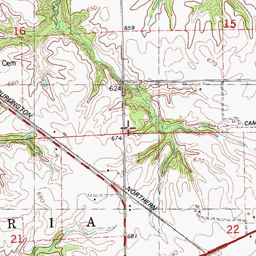 Topographic Map of Pleasantdale School (historical), IL