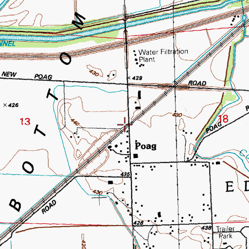 Topographic Map of Poag, IL
