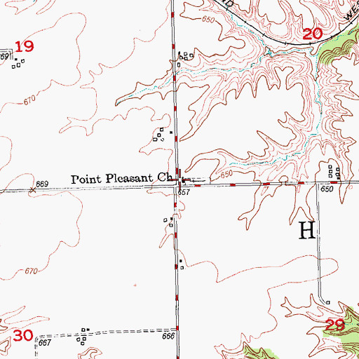 Topographic Map of Point Pleasant United Methodist Church, IL