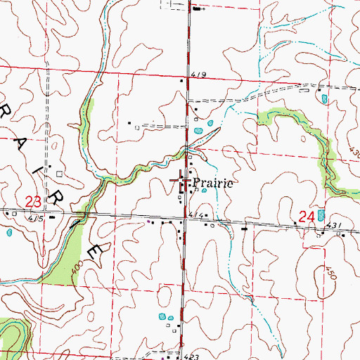 Topographic Map of Prairie, IL