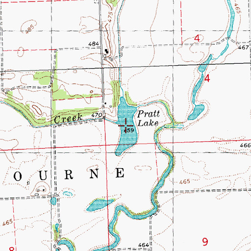 Topographic Map of Pratt Lake, IL