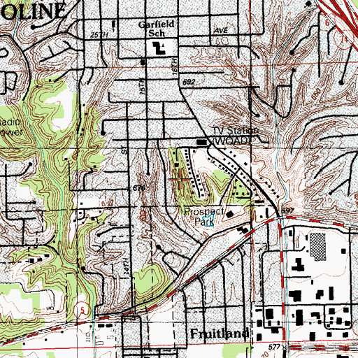 Topographic Map of Prospect Park, IL