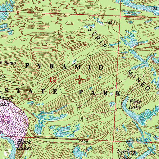 Topographic Map of Pyramid State Park, IL