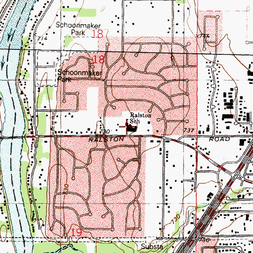 Topographic Map of Ralston Elementary School, IL