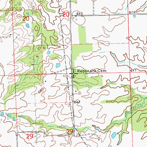Topographic Map of Rebenack Cemetery, IL