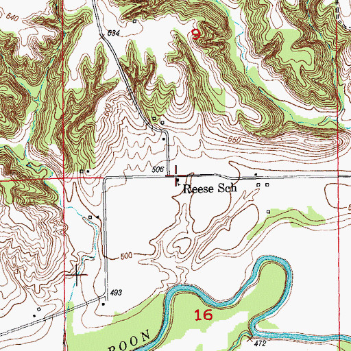 Topographic Map of Reese School (historical), IL