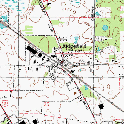 Topographic Map of Ridgefield, IL