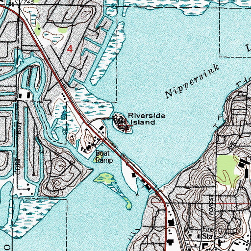 Topographic Map of Riverside Island, IL