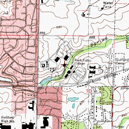Topographic Map of Rock Valley College, IL