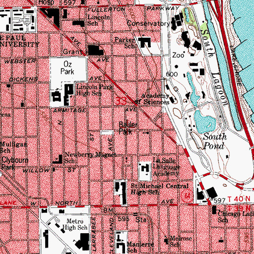 Topographic Map of Roosevelt Memorial Hospital, IL
