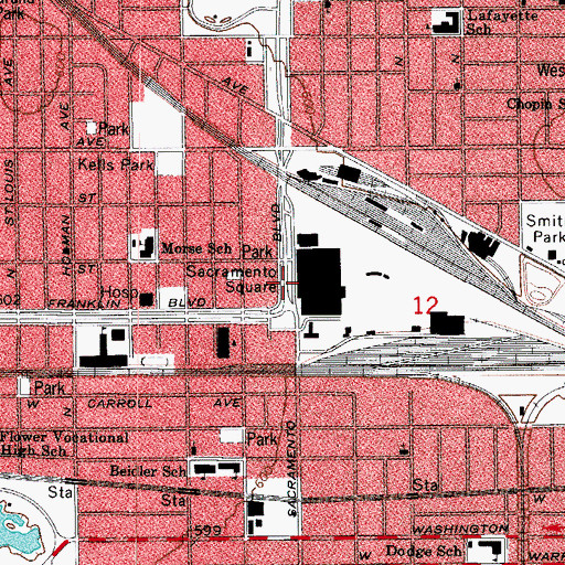 Topographic Map of Sacramento Square, IL
