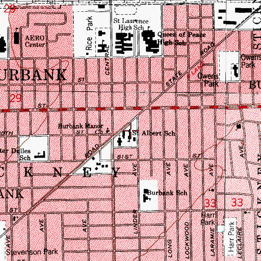 Topographic Map of Saint Albert School, IL