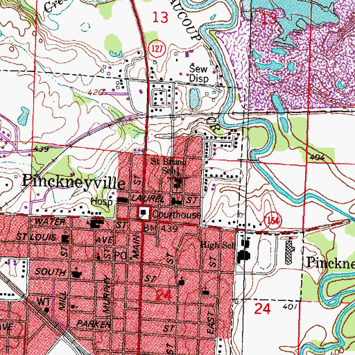 Topographic Map of Saint Bruno School, IL