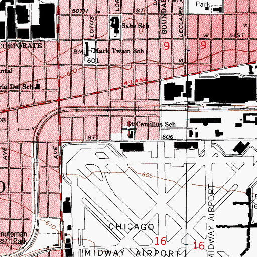 Topographic Map of Saint Camillus School, IL