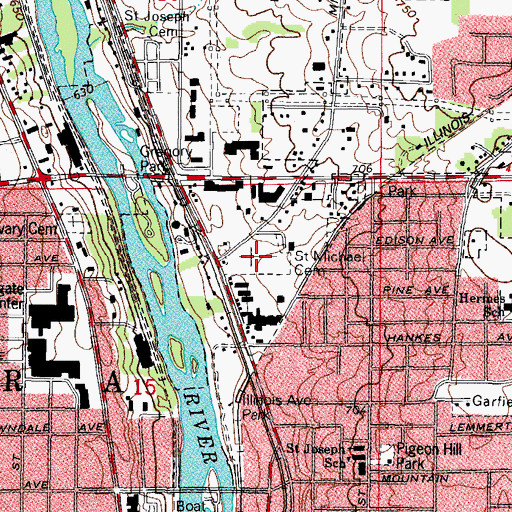 Topographic Map of Saint Michael Cemetery, IL