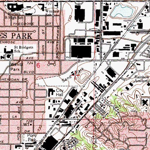 Topographic Map of Sand Park, IL