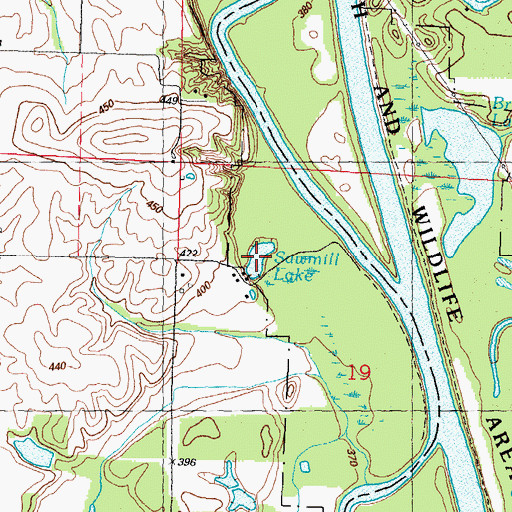 Topographic Map of Sawmill Lake, IL