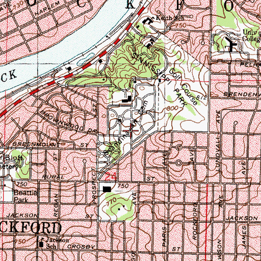 Topographic Map of Scandinavian Cemetery, IL