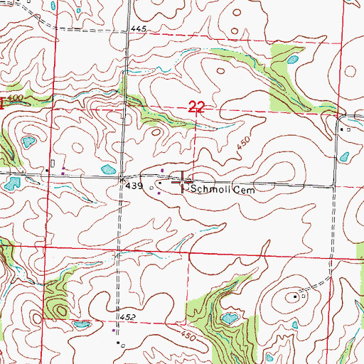 Topographic Map of Schmoll Cemetery, IL