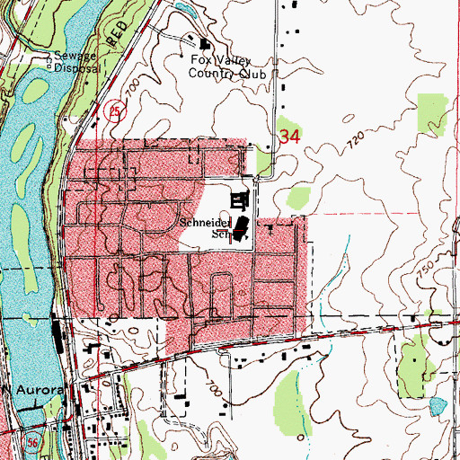Topographic Map of Schneider Elementary School, IL